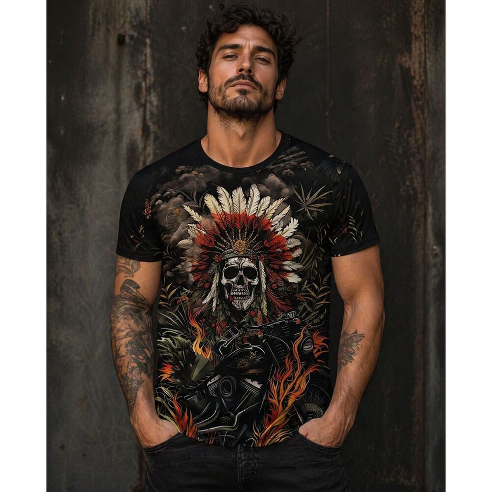 Indian Motorcycle Nylon T Shirt Mens 2XL